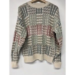 Vintage Sweater Crossings Cotton Knit Soft M